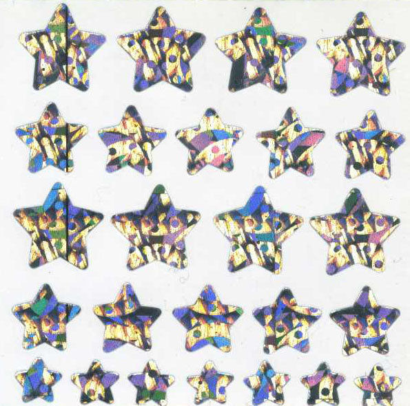 Roll of Prismatic Stickers - Silver Stars