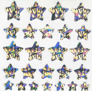 Pack of Prismatic Stickers - Silver Stars
