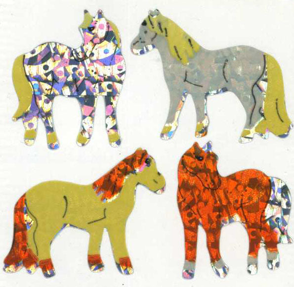 Roll of Prismatic Stickers - Shire Horses