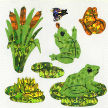 Load image into Gallery viewer, Pack of Prismatic Stickers - Jumping Frogs