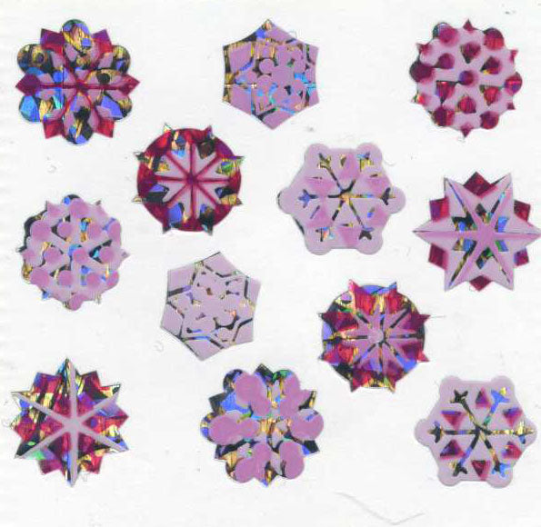 Roll of Prismatic Stickers - Snowflakes