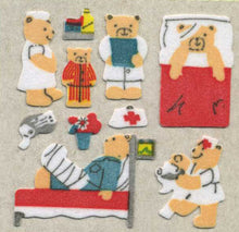 Load image into Gallery viewer, Pack of Furrie Stickers - Micro Teddy Hospital