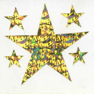 Roll of Prismatic Stickers - 5 Gold Stars