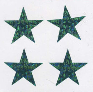Pack of Prismatic Stickers - 4 Green Stars