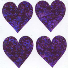 Load image into Gallery viewer, Roll of Prismatic Stickers - 4 Pink Hearts