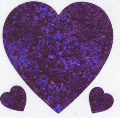 Roll of Prismatic Stickers - 3 Pink Hearts