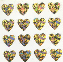 Load image into Gallery viewer, Roll of Prismatic Stickers - Multi Gold Hearts