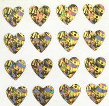 Load image into Gallery viewer, Pack of Prismatic Stickers - Multi Gold Hearts