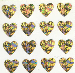 Pack of Prismatic Stickers - Multi Gold Hearts