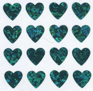Pack of Prismatic Stickers - Multi Turquoise Hearts