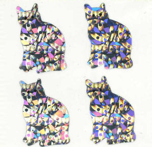 Pack of Prismatic Stickers - 4 Silver Cats