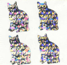Load image into Gallery viewer, Roll of Prismatic Stickers - 4 Silver Cats