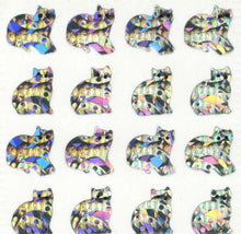 Load image into Gallery viewer, Roll of Prismatic Stickers - Micro Silver Cats