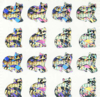Roll of Prismatic Stickers - Micro Silver Cats