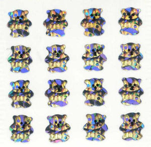 Pack of Sparkly Prismatic Stickers - 16 Teddy Bears