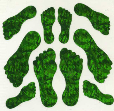 Roll of Prismatic Stickers - Green Feet