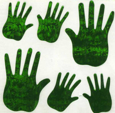 Roll of Prismatic Stickers - Green Hands