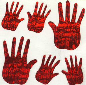 Roll of Prismatic Stickers - Red Hands