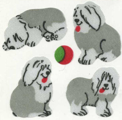 Roll of Silkie Stickers - Sheepdog Puppies