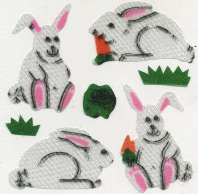 Roll of Silkie Stickers - Bunny & Carrot