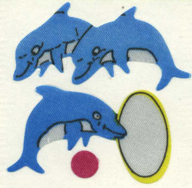 Roll of Silkie Stickers - Dolphins