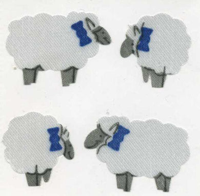 Roll of Silkie Stickers - Sheep