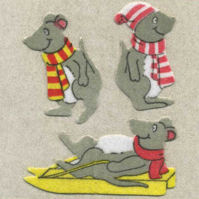 Roll of Furrie Stickers - Winter Mice