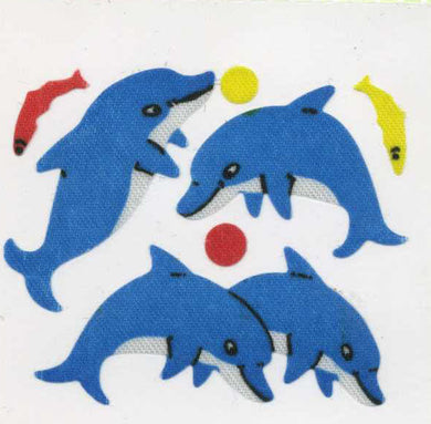 Roll of Silkie Stickers - Dolphin & Fish