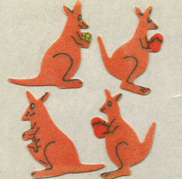 Roll of Furrie Stickers - Kangaroos