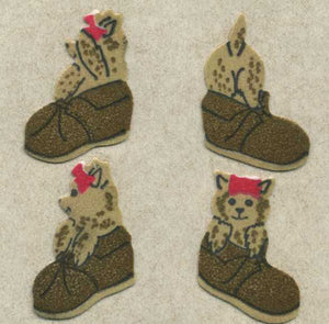 Roll of Furrie Stickers - Puppies In Shoes