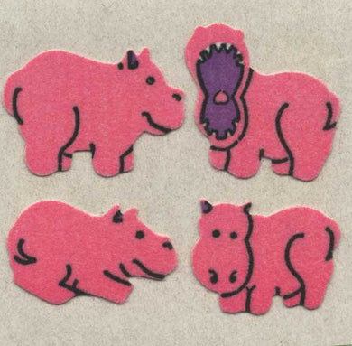 Roll of Furrie Stickers - Hippos