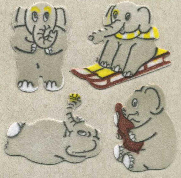 Roll of Furrie Stickers - Elephants