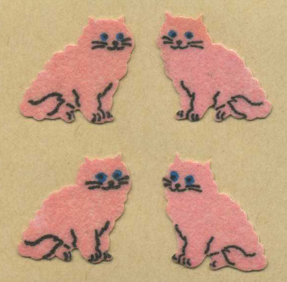 Roll of Furrie Stickers - Pink Cats