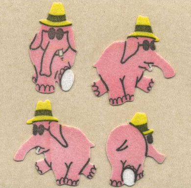 Roll of Furrie Stickers - Party Elephants
