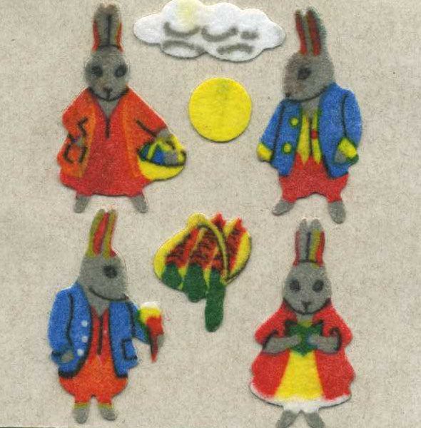 Roll of Furrie Stickers - Rabbits