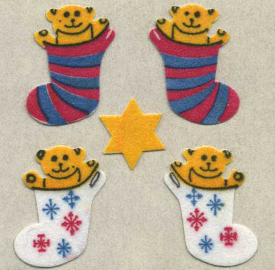 Roll of Furrie Stickers - Bears In Stockings