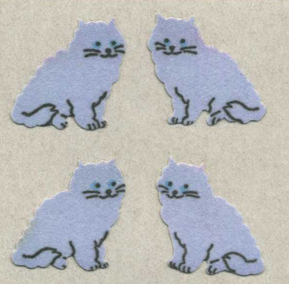 Roll of Furrie Stickers - Purple Cats
