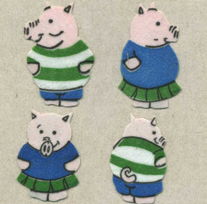 Pack of Furrie Stickers - Boy & Girl Piggies