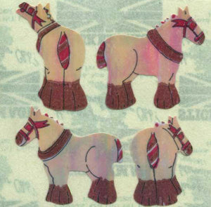 Roll of Pearlie Stickers - Shire Horses