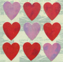 Load image into Gallery viewer, Roll of Pearlie Stickers - Red Hearts