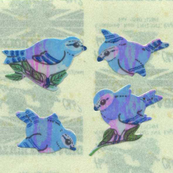 Roll of Pearlie Stickers - Blue Birds