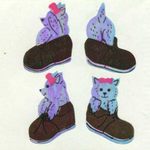 Roll of Pearlie Stickers - Puppies In Shoes