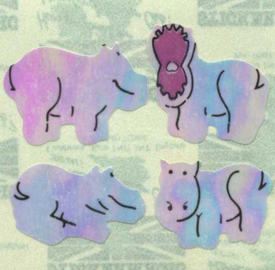 Roll of Pearlie Stickers - Hippos