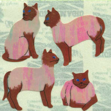 Roll of Pearlie Stickers - Siamese Cats