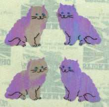 Load image into Gallery viewer, Roll of Pearlie Stickers - Purple Cats