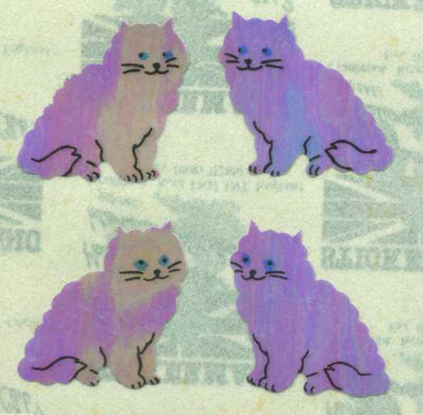 Roll of Pearlie Stickers - Purple Cats