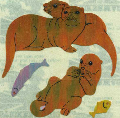 Roll of Pearlie Stickers - Otters