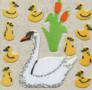Roll of Furrie Stickers - Swans & Cygnets