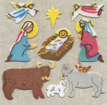 Load image into Gallery viewer, Roll of Furrie Stickers - Nativity Scene