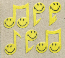 Load image into Gallery viewer, Roll of Furrie Stickers - Smiley Musical Notes
